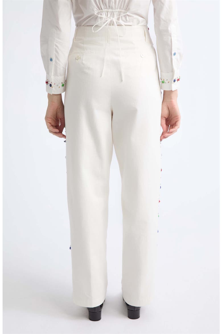 Button Jar Cotton Wide Leg Pants, Alternate, color, WHITE MULTI