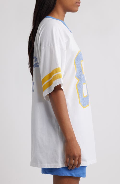 THE MAYFAIR GROUP THE MAYFAIR GROUP ANGEL TRACK OVERSIZED COTTON GRAPHIC T-SHIRT