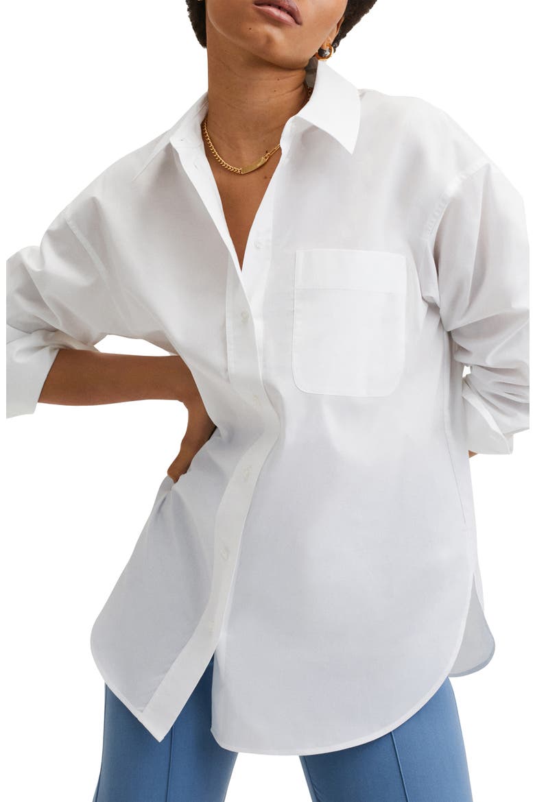 Oversize Cotton Shirt, Main, color, NATURAL WHITE