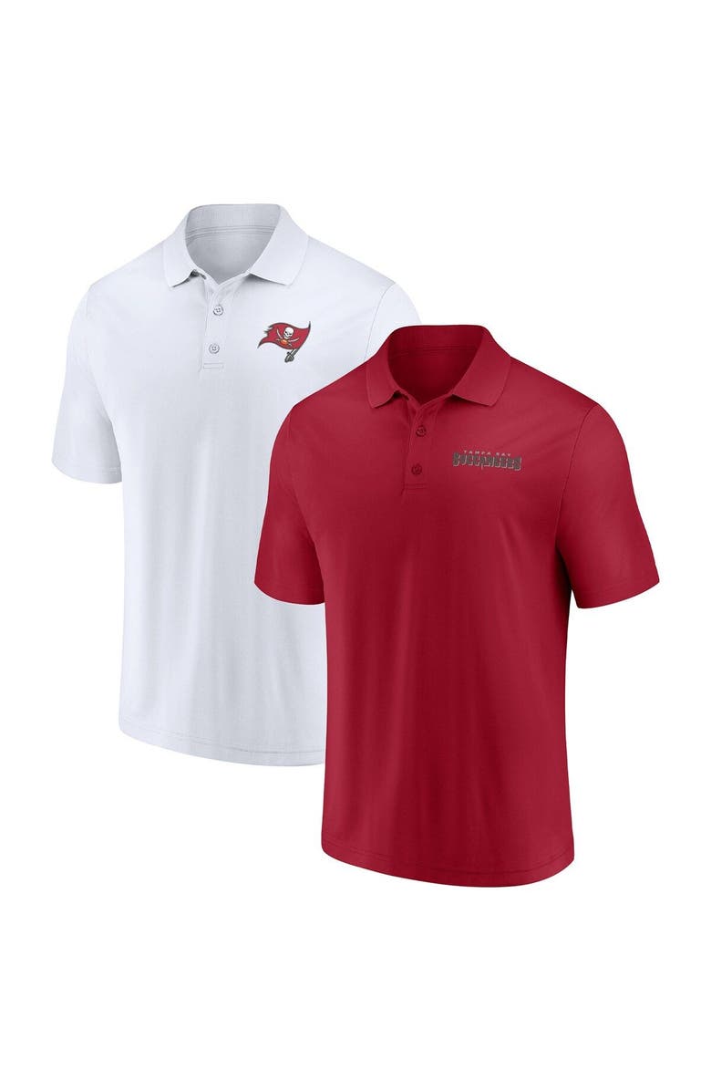 FANATICS Men's Fanatics Branded Red/White Tampa Bay Buccaneers Solid Two-Pack Polo Set, Main, color, 