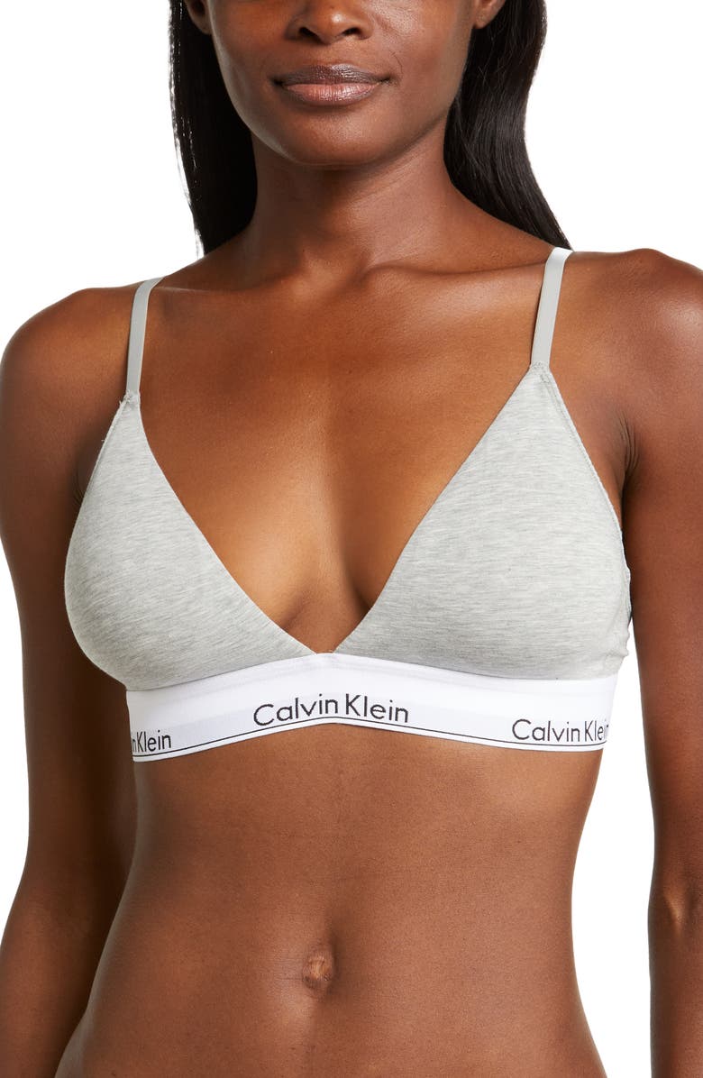 Calvin Klein Modern Cotton Collection Lightly Lined Cotton Blend Triangle Bralette, Main, color, 