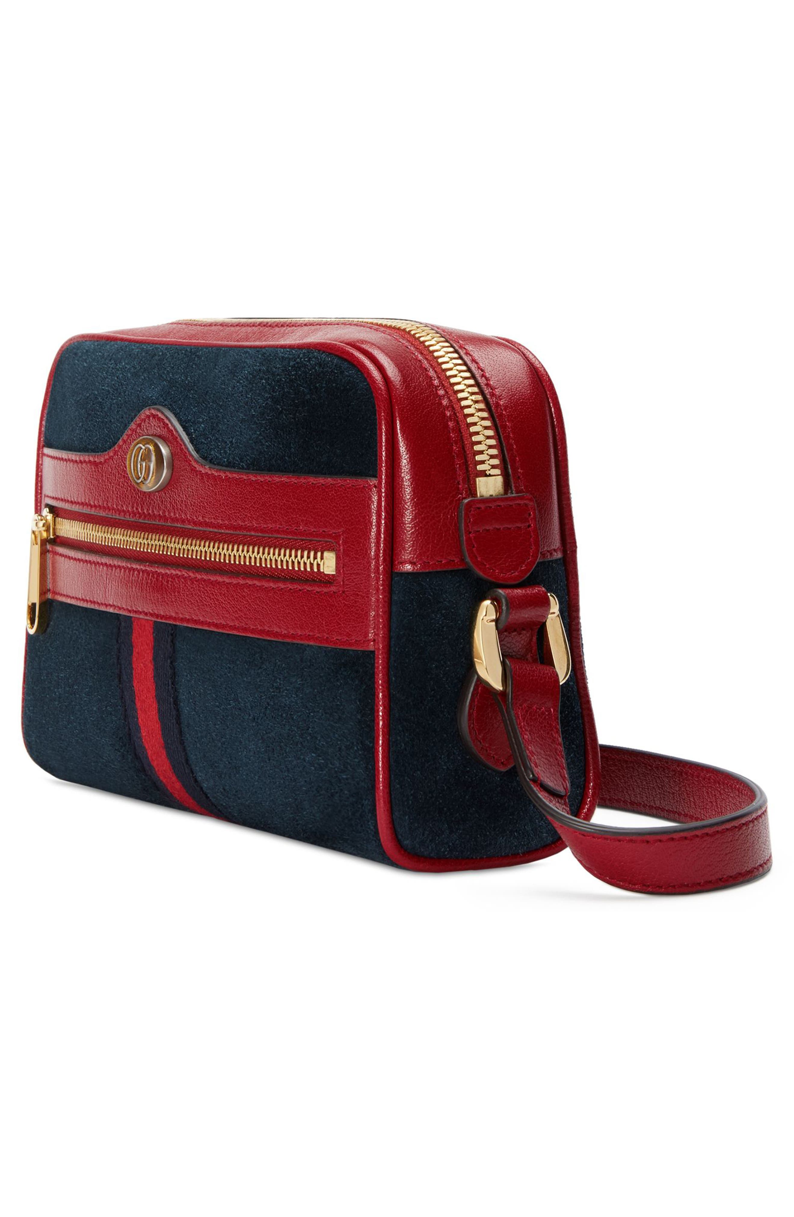 Gucci Small Ophidia Suede & Leather Crossbody Bag, Alternate, color, 