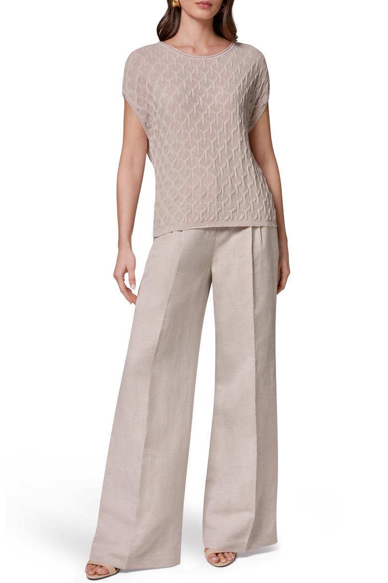 Texture Short Sleeve Sweater, Alternate, color, SISAL