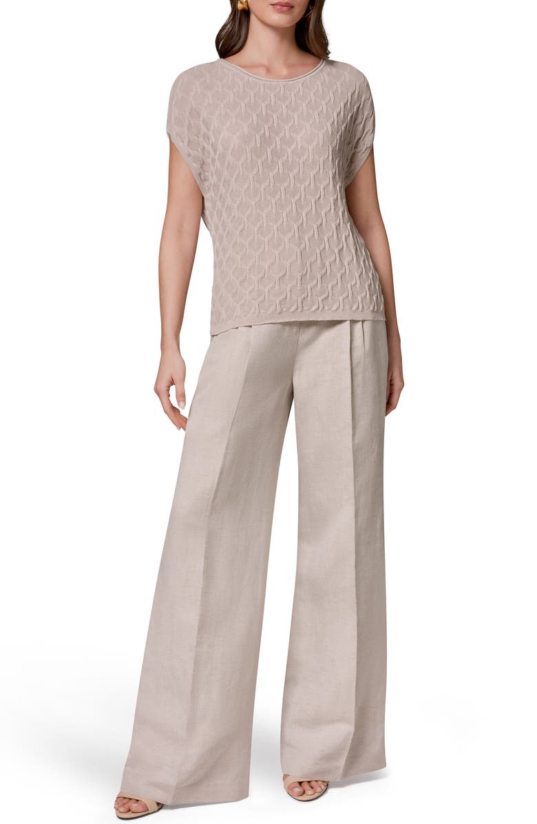 Donna Karan New York Texture Short Sleeve Sweater, Alternate, color,