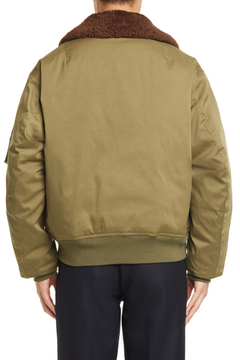 B-15 Down & Feather Fill Jacket with Genuine Shearling Collar, Alternate, color, OLIVE/ OD