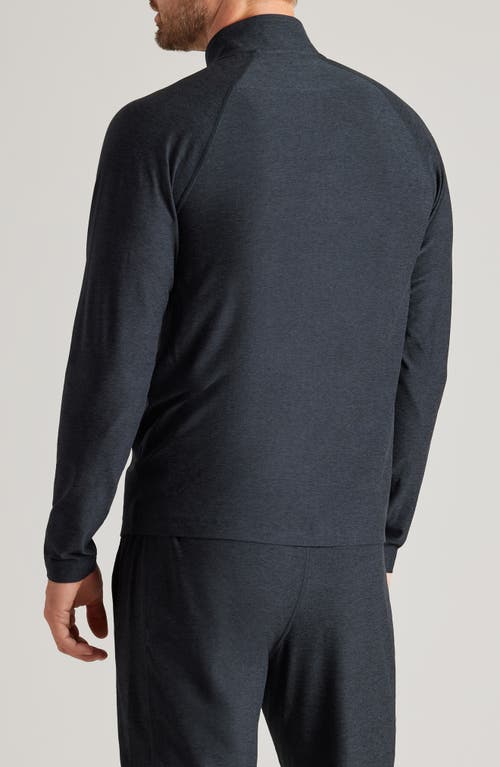 Rhone Atmosphere Midweight Quarter Zip Pullover In True Black