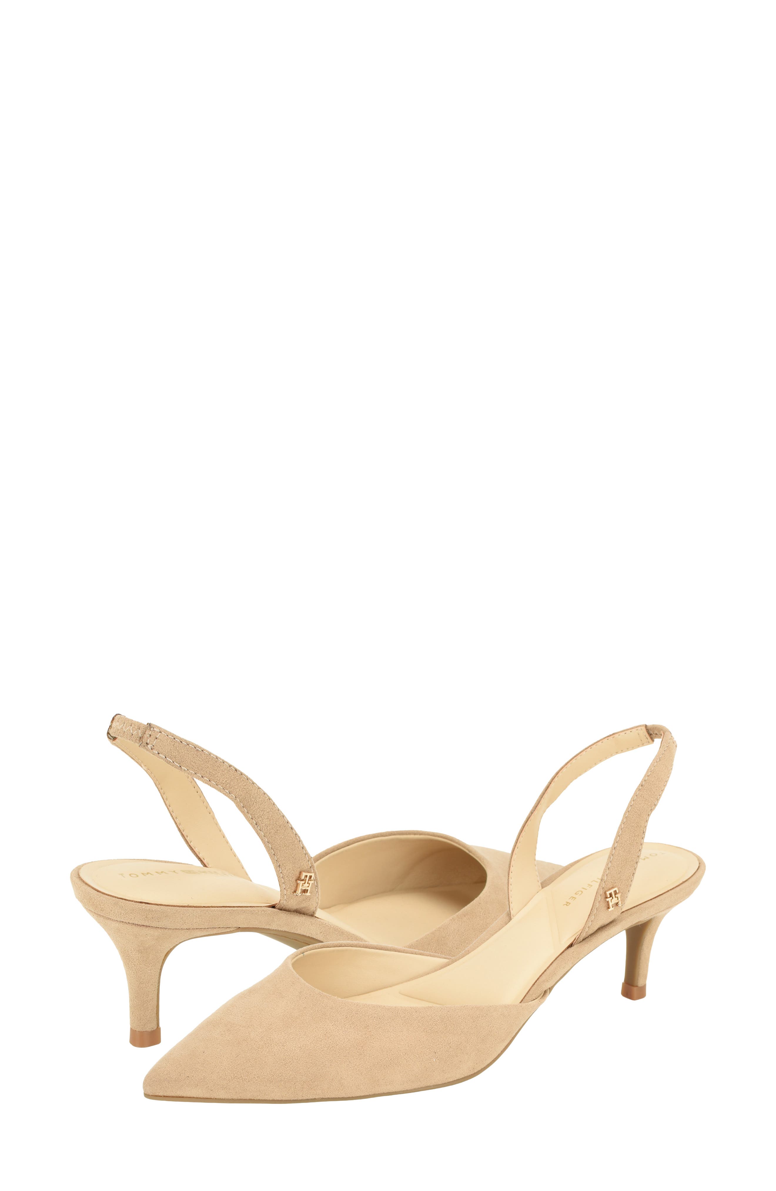 Tanna Slingback Pointed Toe Kitten Heel Pump, Alternate, color, TAUPE