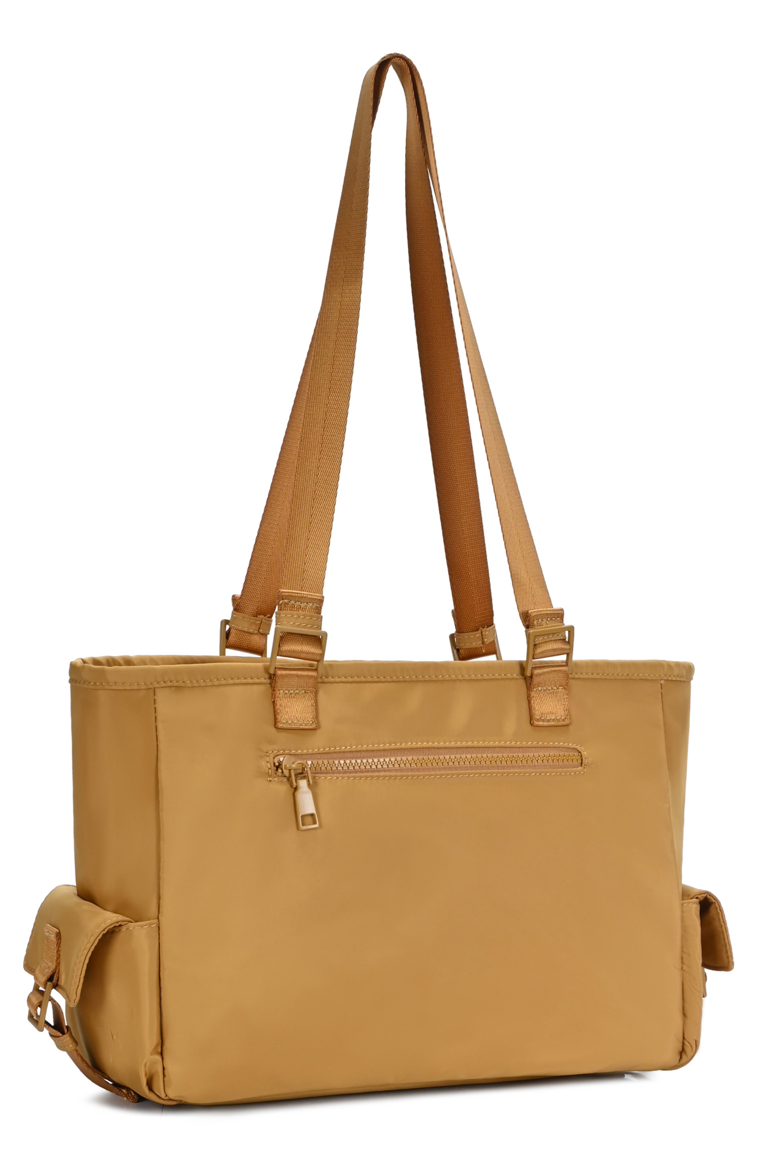 Sasha + Sofi Multi Pocket Tote with Crossbody Strap, Alternate, color, Honey