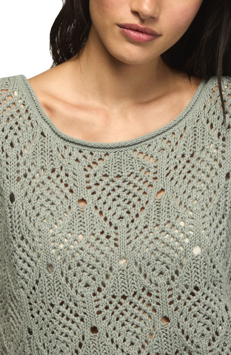 Lucky Brand Open Stitch Sweater, Alternate, color, Chinois Green