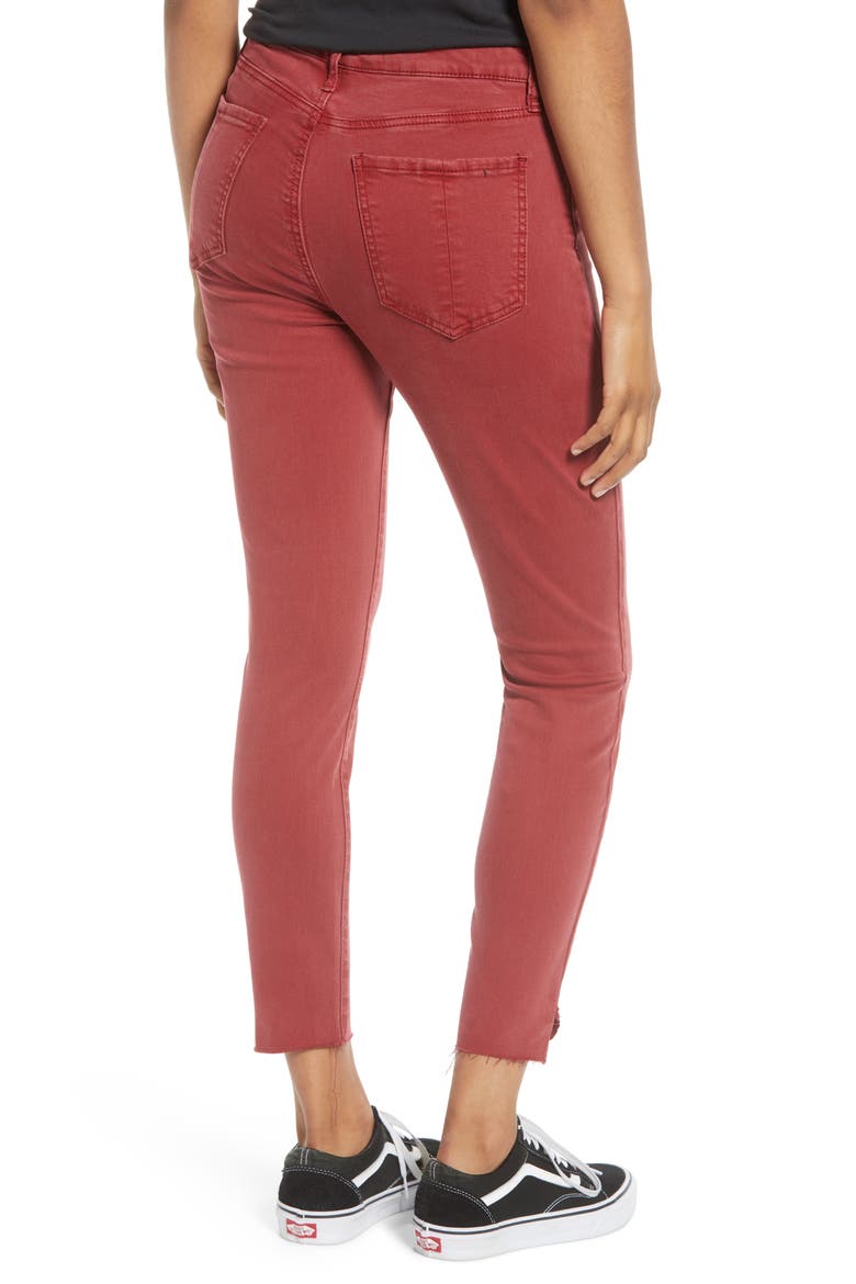 Kate Raw Hem Crop Straight Leg Jeggings, Alternate, color, RED PEAR