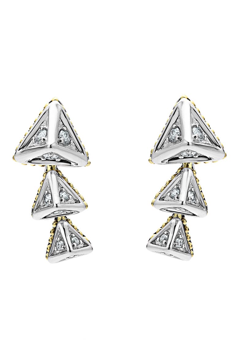 Graduated Diamond Pyramid Ear Crawlers, Alternate, color, DIAMOND