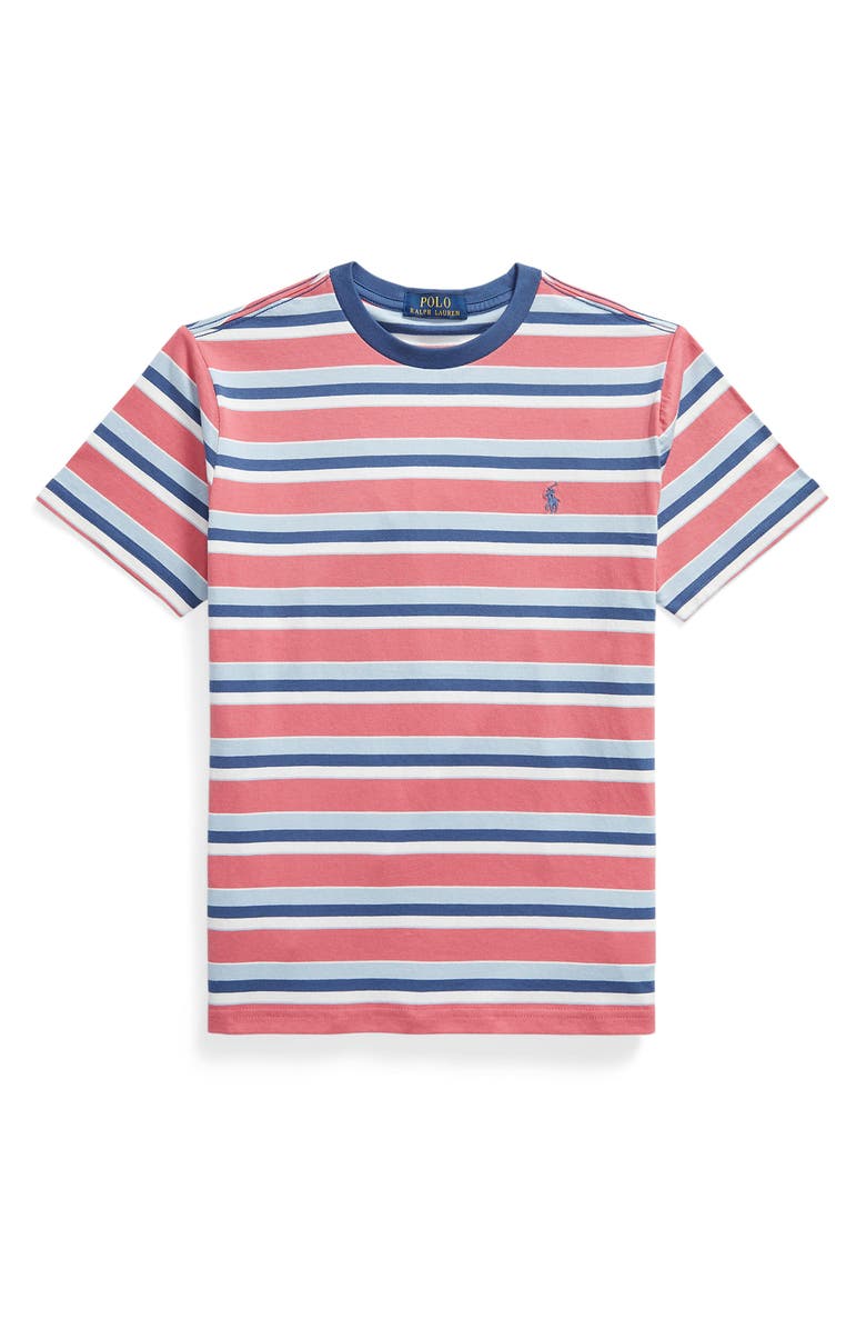 Polo Ralph Lauren Kids' Stripe Cotton T-Shirt, Main, color, Adirondack Berry Multi