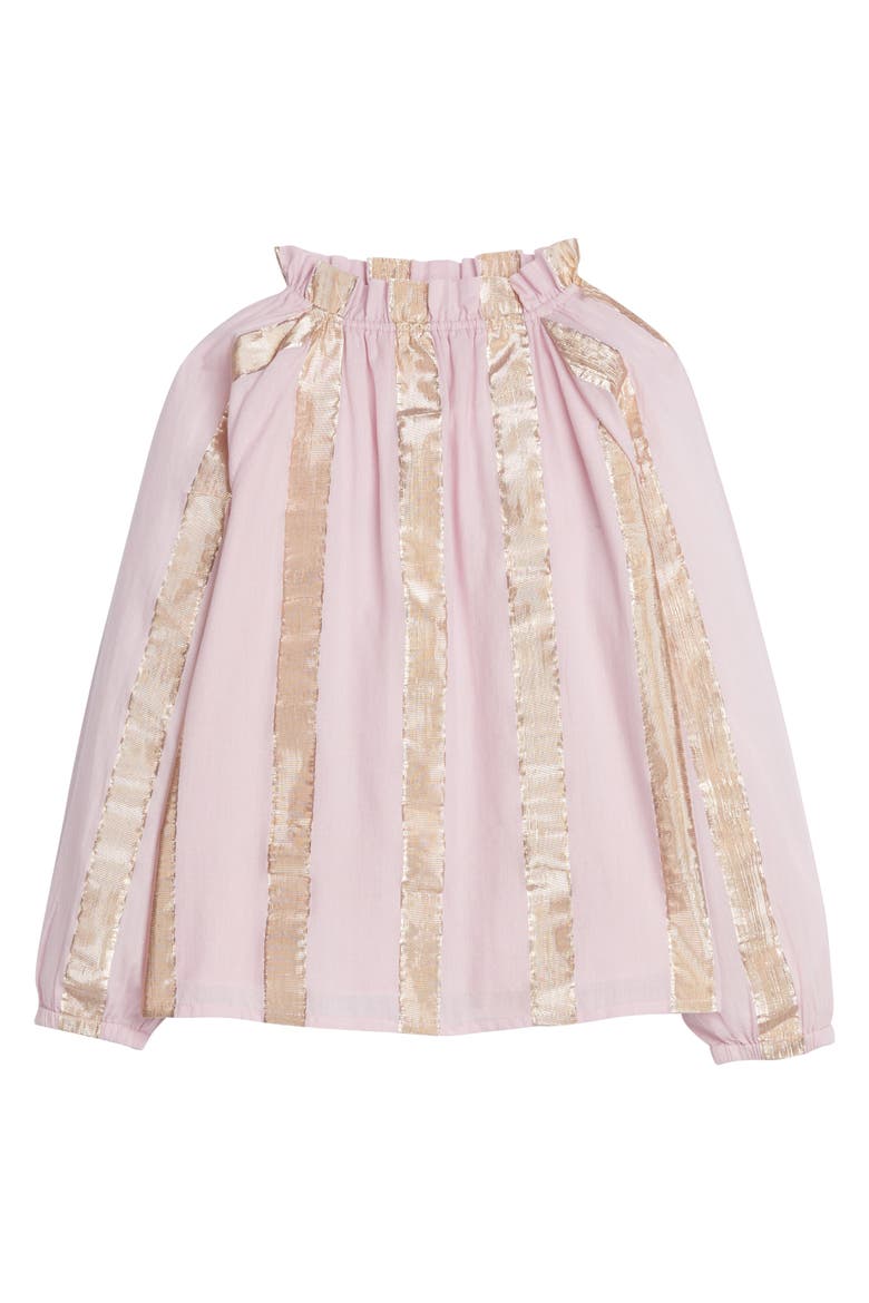 Kids' Shimmer Stripe Tory Top, Main, color, Pink Metallic Stripe