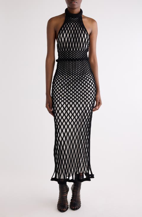 Mesh Halter Neck Dress