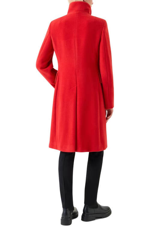 Akris Punto Stand Collar Wool Blend Fleece Coat In Orange