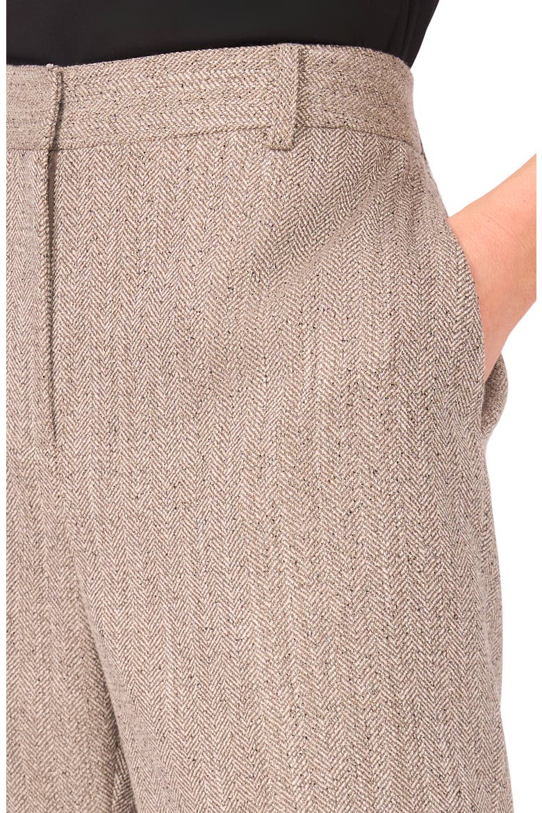 Easy High Waist Herringbone Crop Pants, Alternate, color, TAUPE BISQUE