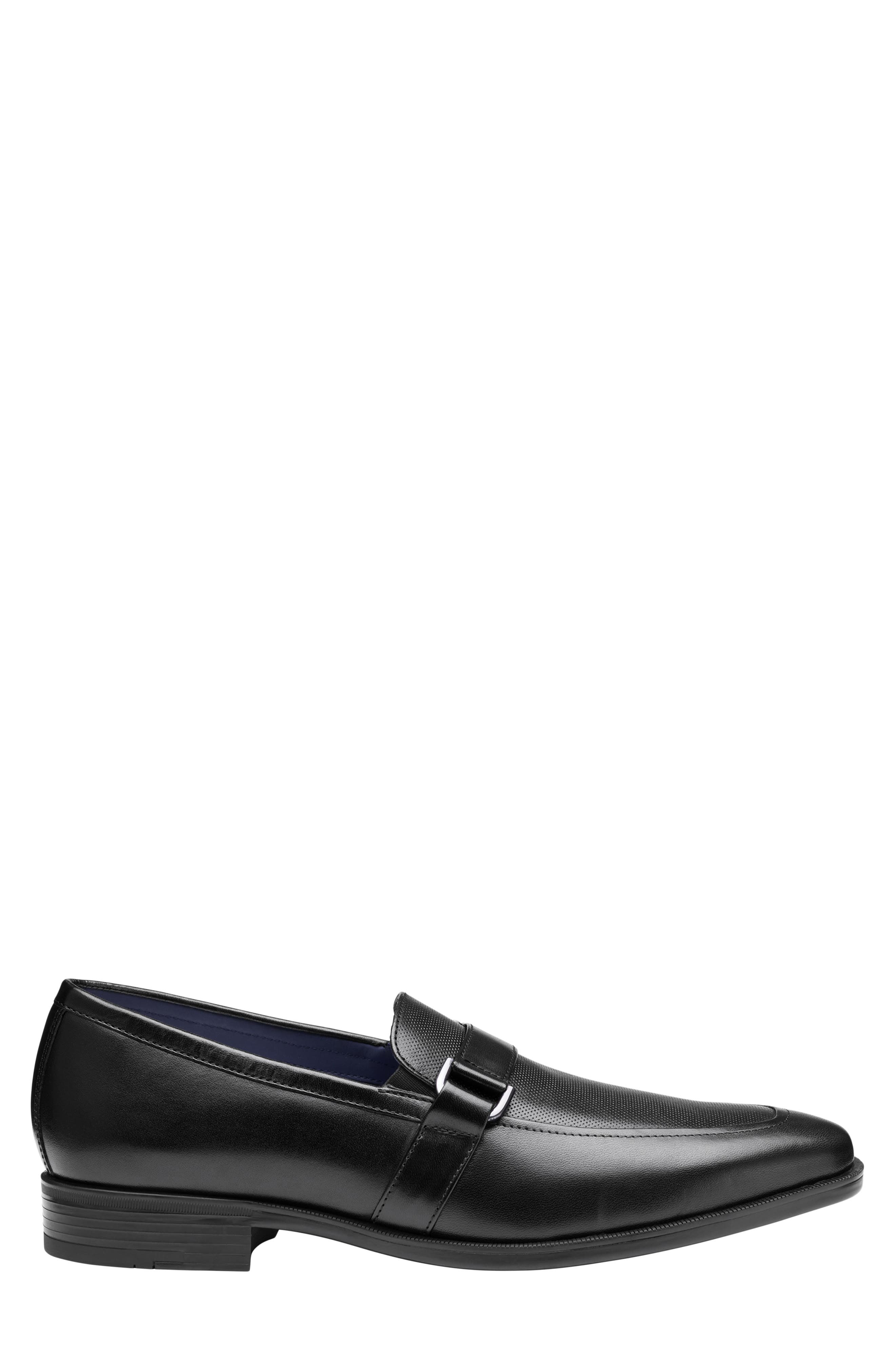 Johnston & Murphy Gibbons Embossed Bit Loafer, Alternate, color, Black Full Grain