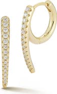 GLAZE JEWELRY 14k Gold Plated Silver Curved Bar Huggie Hoop Earrings