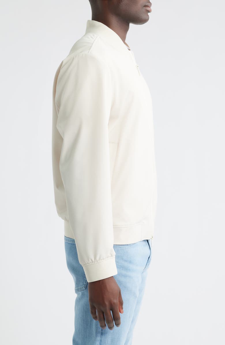 BOSS Hanry Slim Fit Bomber Jacket, Alternate, color, Open White