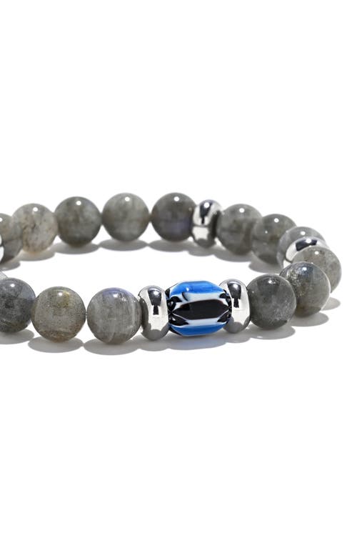 Eye Candy Los Angeles Chris Bead Stretch Bracelet In Gray