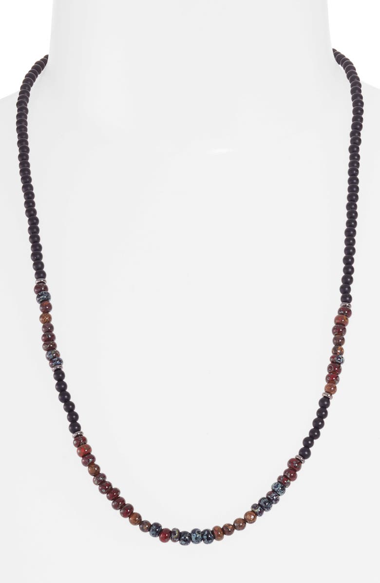 Caputo & Co. Stone Bead Necklace, Alternate, color,