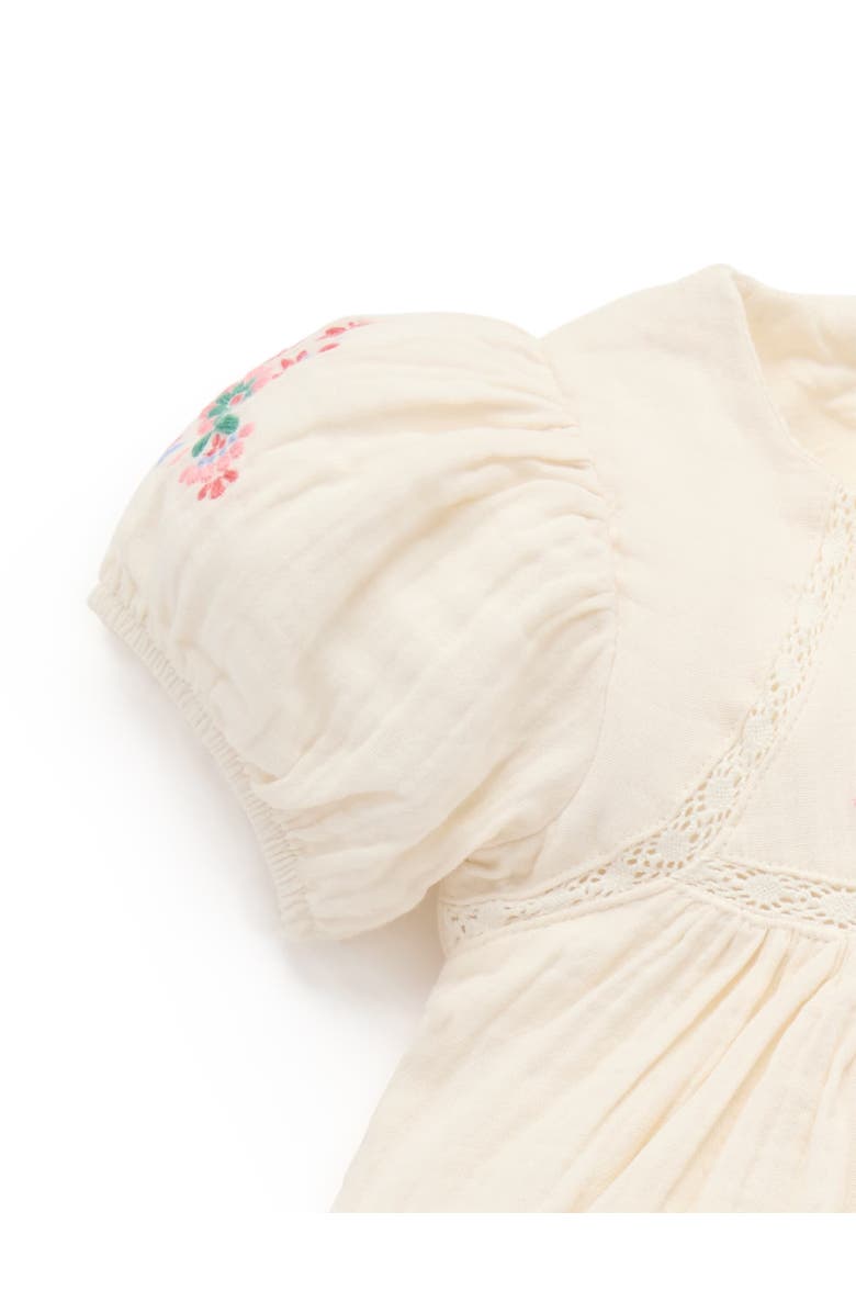 Purebaby Embroidered Dress, Alternate, color, Cloud