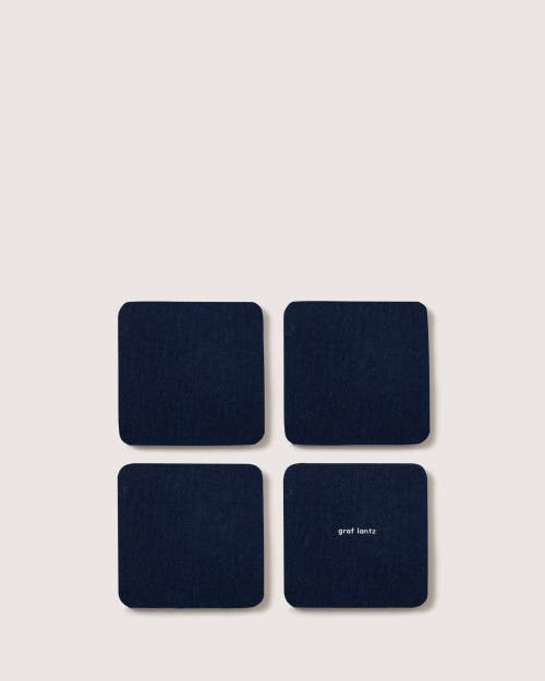 Graf & Lantz Graf Lantz Bierfilzl Merino Wool Square Coaster Multi 4 Pack In Marine