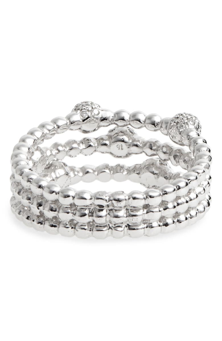 Bony Levy Pavé Ball Bead Three-Row Diamond Ring, Alternate, color, 