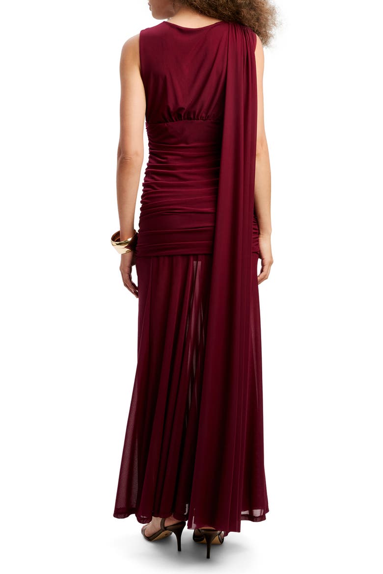 Alverie Mesh Maxi Dress, Alternate, color, MULBERRY