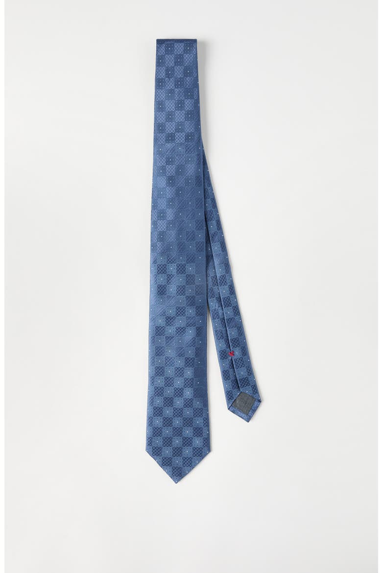 Silk tie with pattern, Alternate, color, Denim