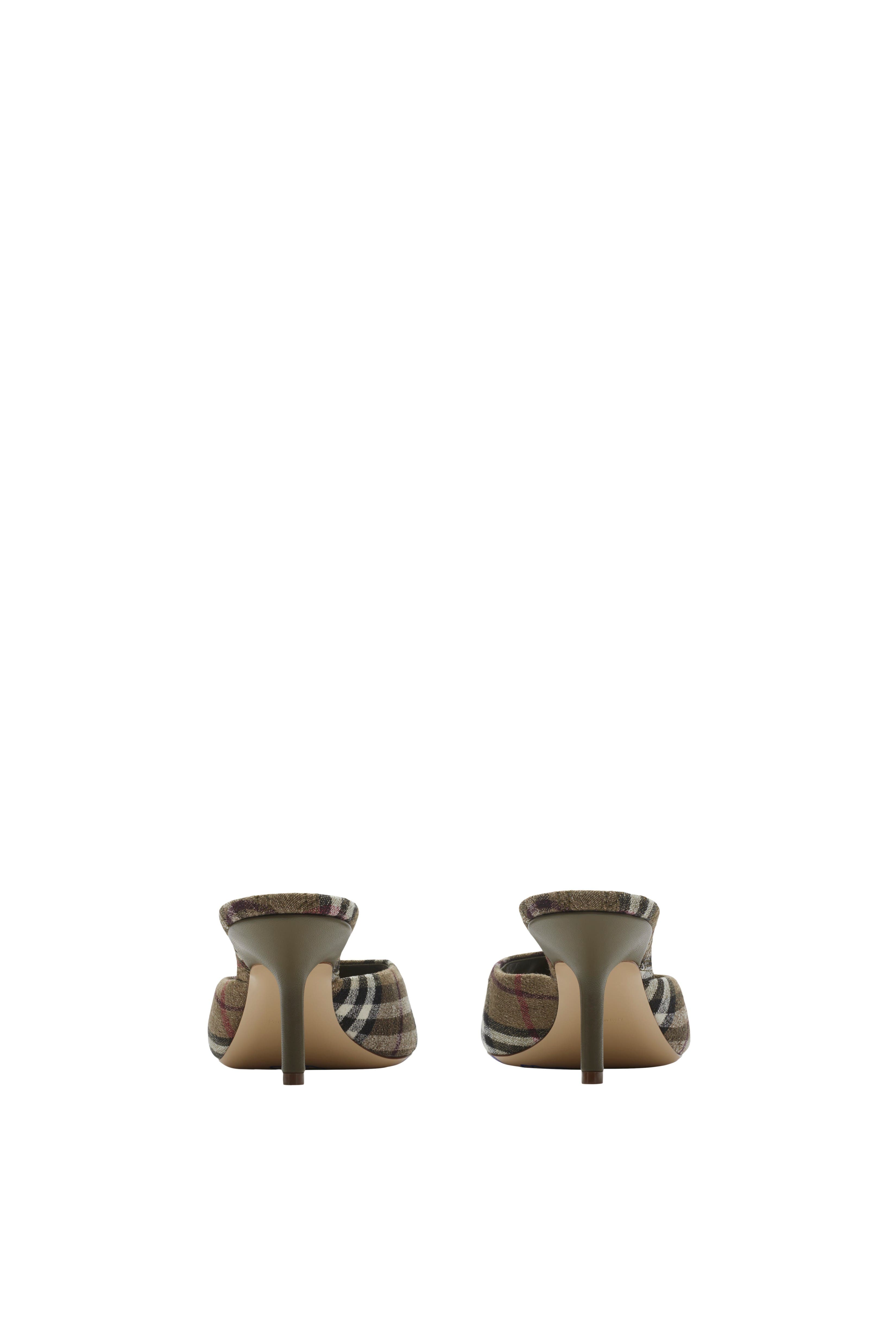 Check Linen Blends Mews Low Mules, Alternate, color, Brush