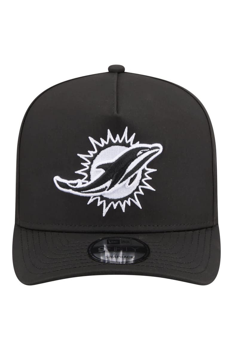 Men's New Era  Black Miami Dolphins Gore-Tex A-Frame 9FIFTY Adjustable Hat, Alternate, color, Black