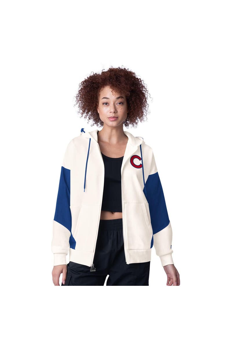 STARTER Women's Starter White Chicago Cubs Scrimmage Full-Zip Hoodie, Alternate, color,