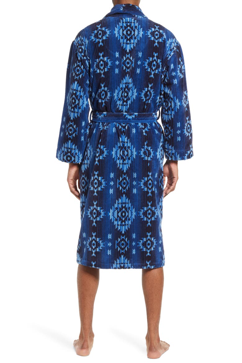 Men's Gifted Cotton Terry Velour Robe, Alternate, color, BLUE