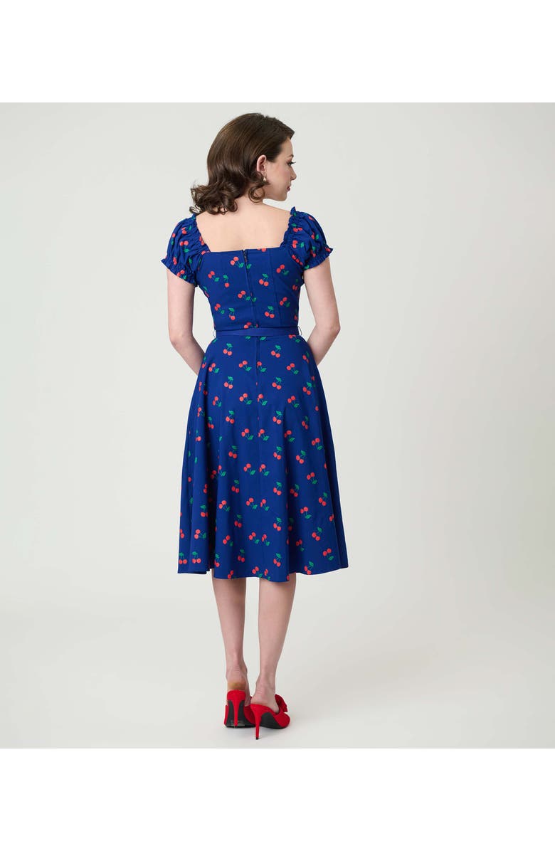 Unique Vintage Ohara Swing Dress, Alternate, color, Navy W/Cherries