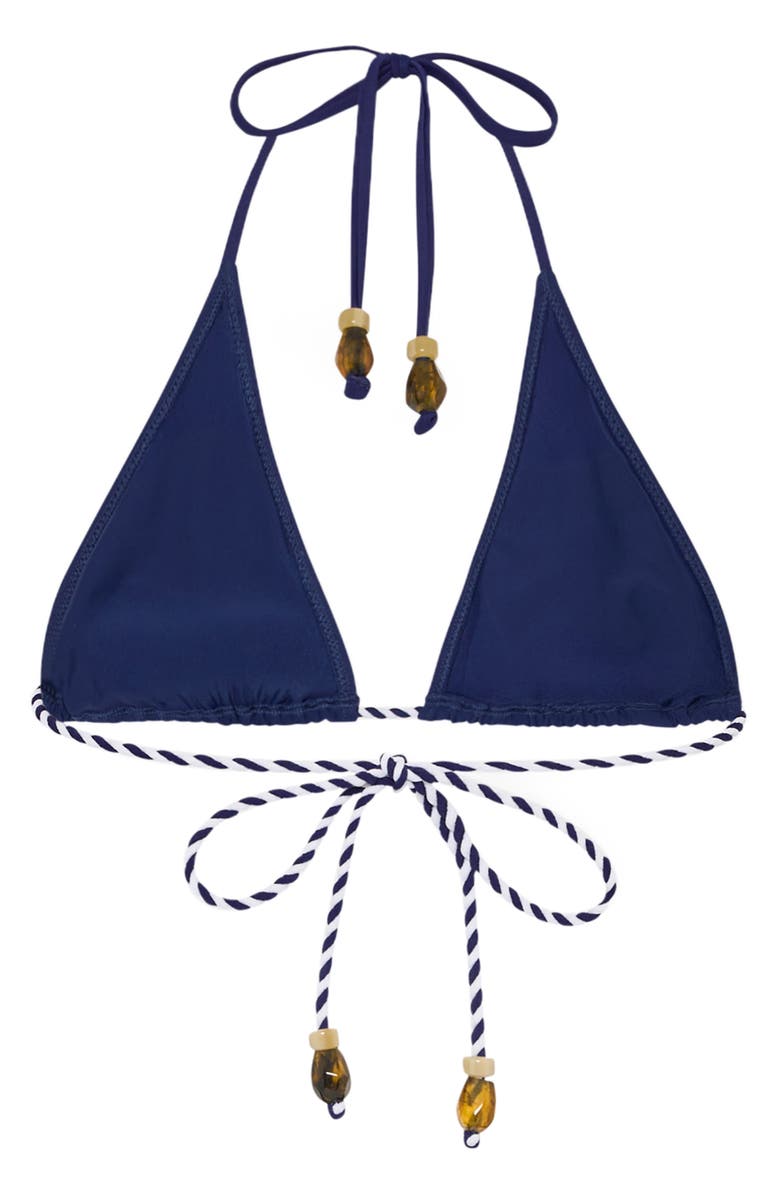 Milly Two-Tone Rope Strap Bikini Top, Alternate, color, Navy Multi