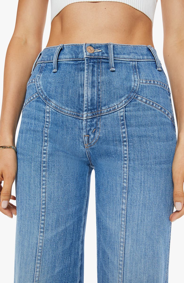 MOTHER The Sunny Hustler Roller Sneak Wide Leg Jeans, Alternate, color, 