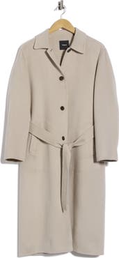 Theory Cashmere Single Breasted Long Coat