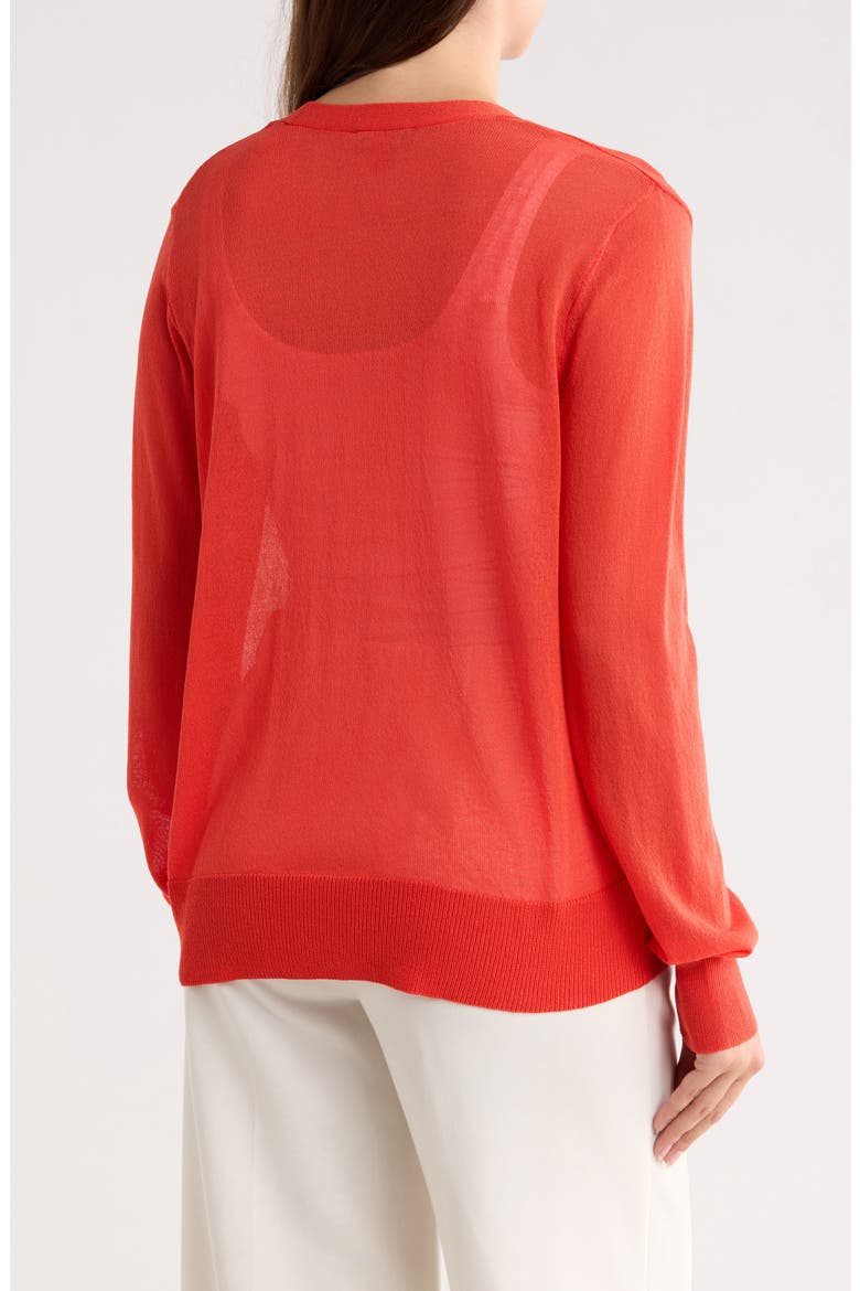 Tissue Knit Cardigan, Alternate, color, ORANGE FIRE