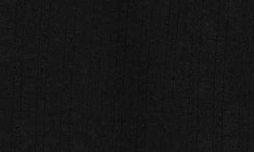 Elodie Pointelle Stitch Button-up Top In Black