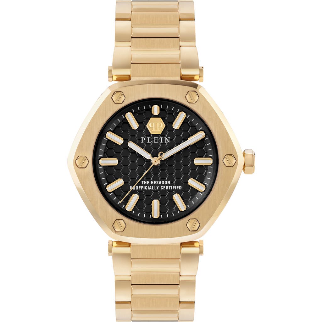Philipp Plein The Hexagon Bracelet Watch In Ip Yellow Gold