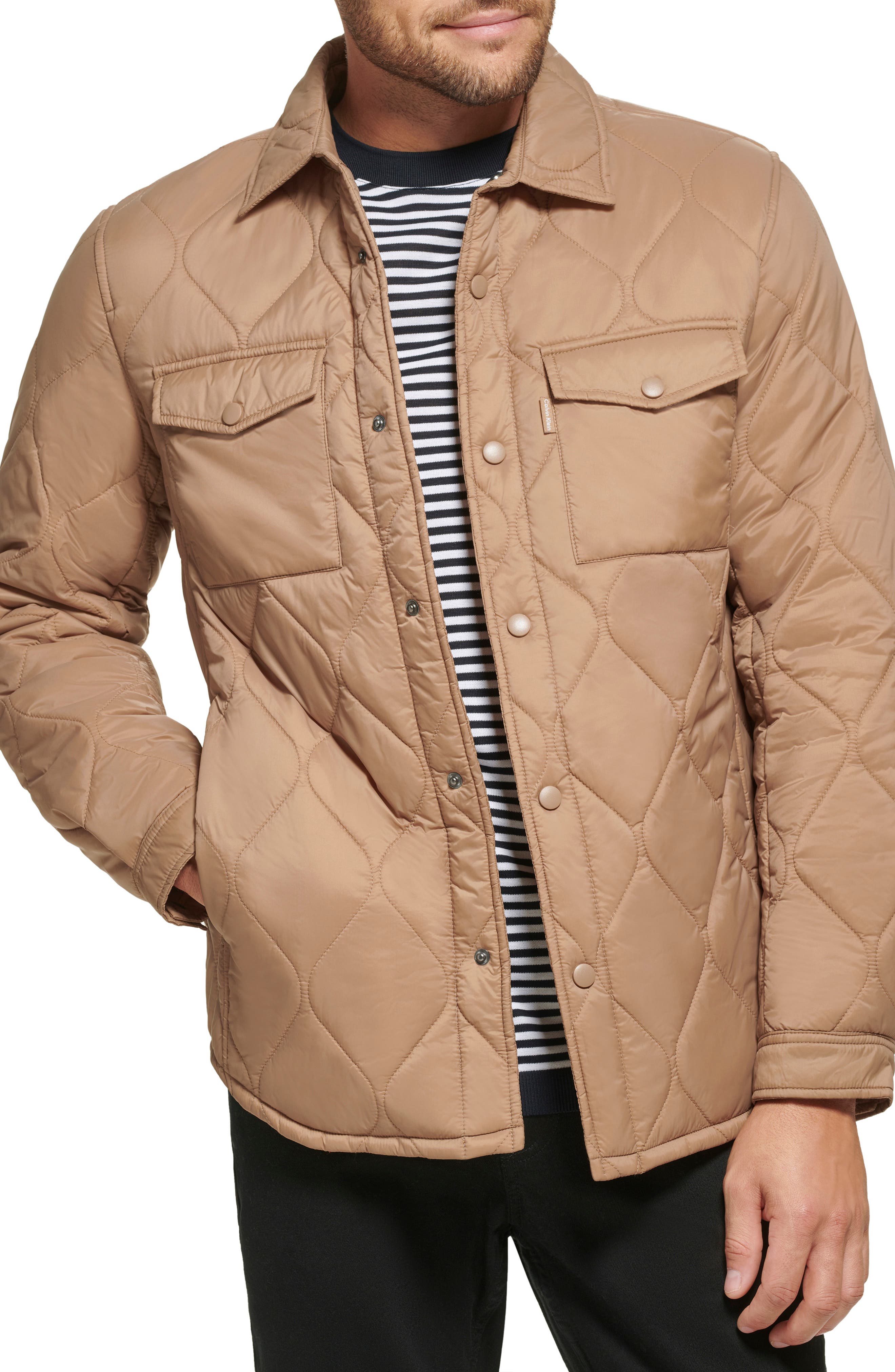Calvin Klein Water Resistant Quilted Shirt Jacket