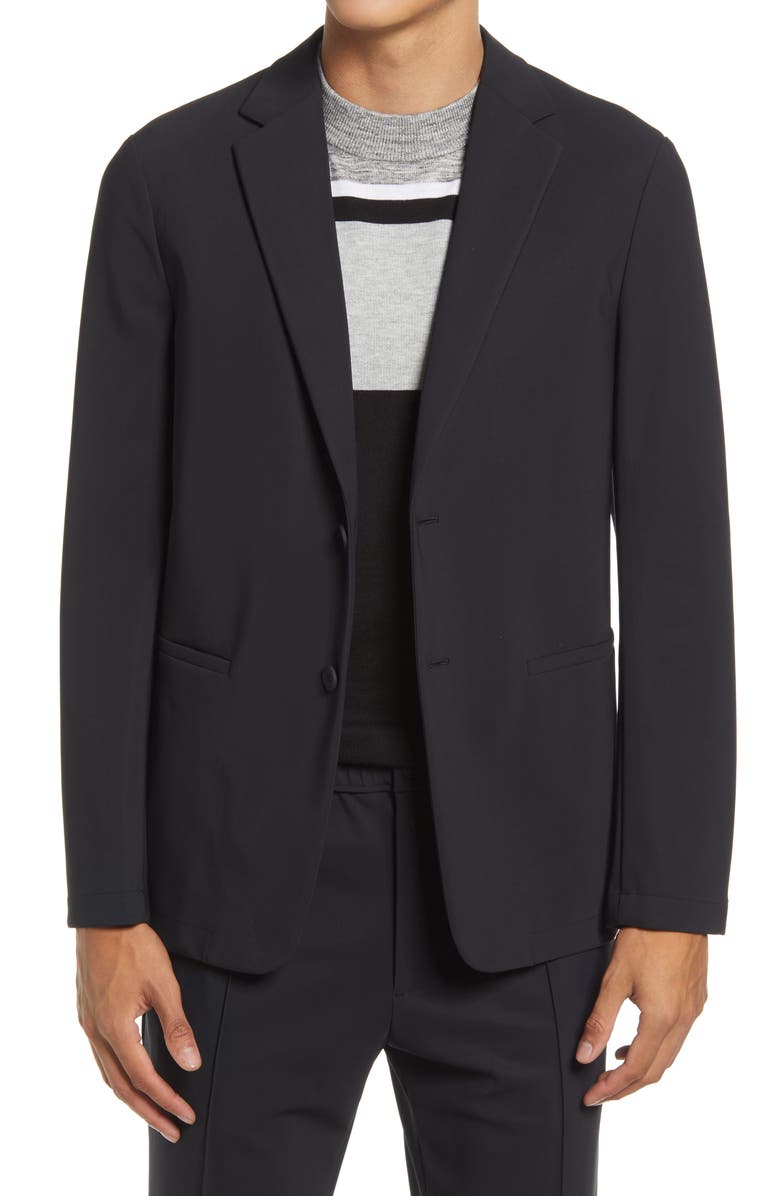 Theory Clinton Precision Ponte Knit Blazer, Main, color, Black