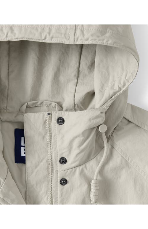 Lands' End Crinkle Raincoat In Light Stone