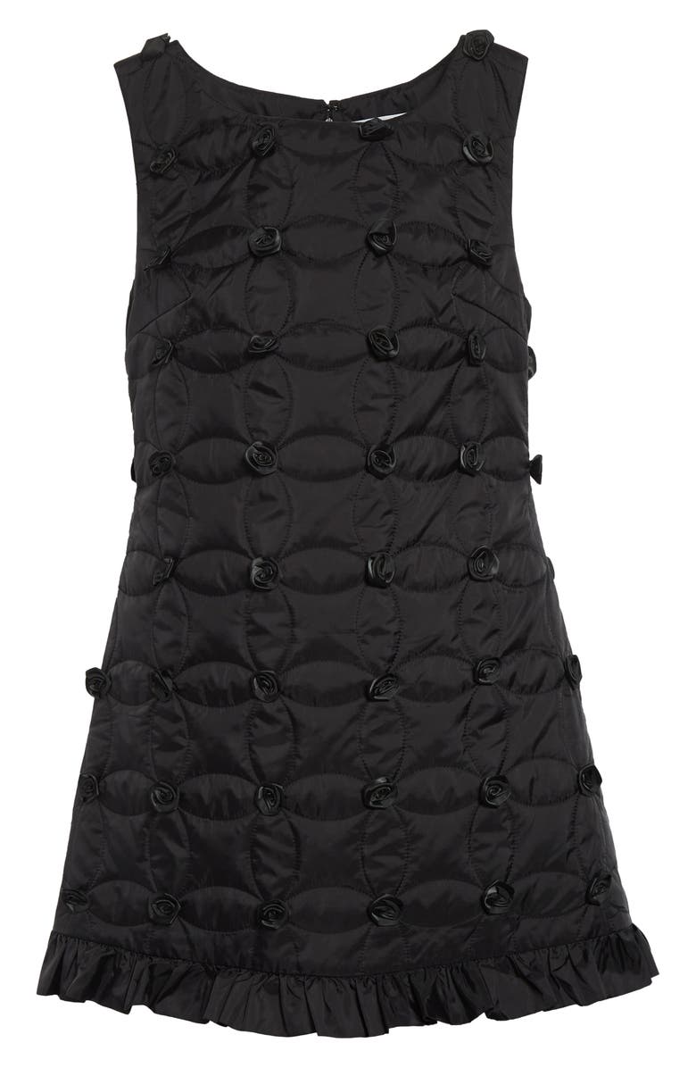Tanner Fletcher Gender Inclusive Pippin Rosette Quilted Minidress, Alternate, color, Black