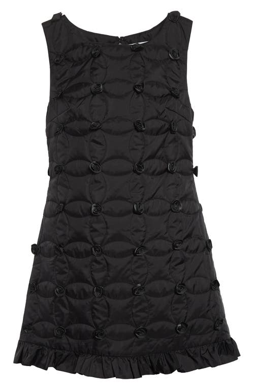 Tanner Fletcher Gender Inclusive Pippin Rosette Quilted Minidress In Black