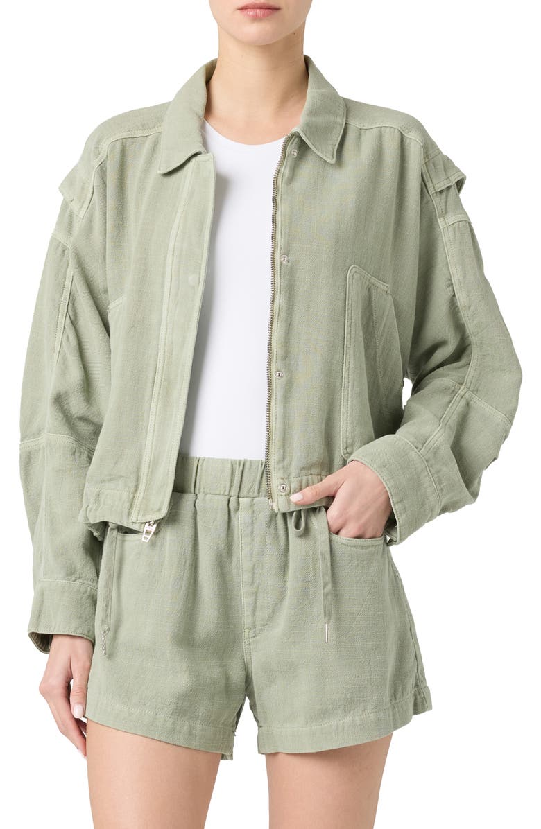 BLANKNYC Cotton & Linen Utility Jacket, Main, color, Desert Sage