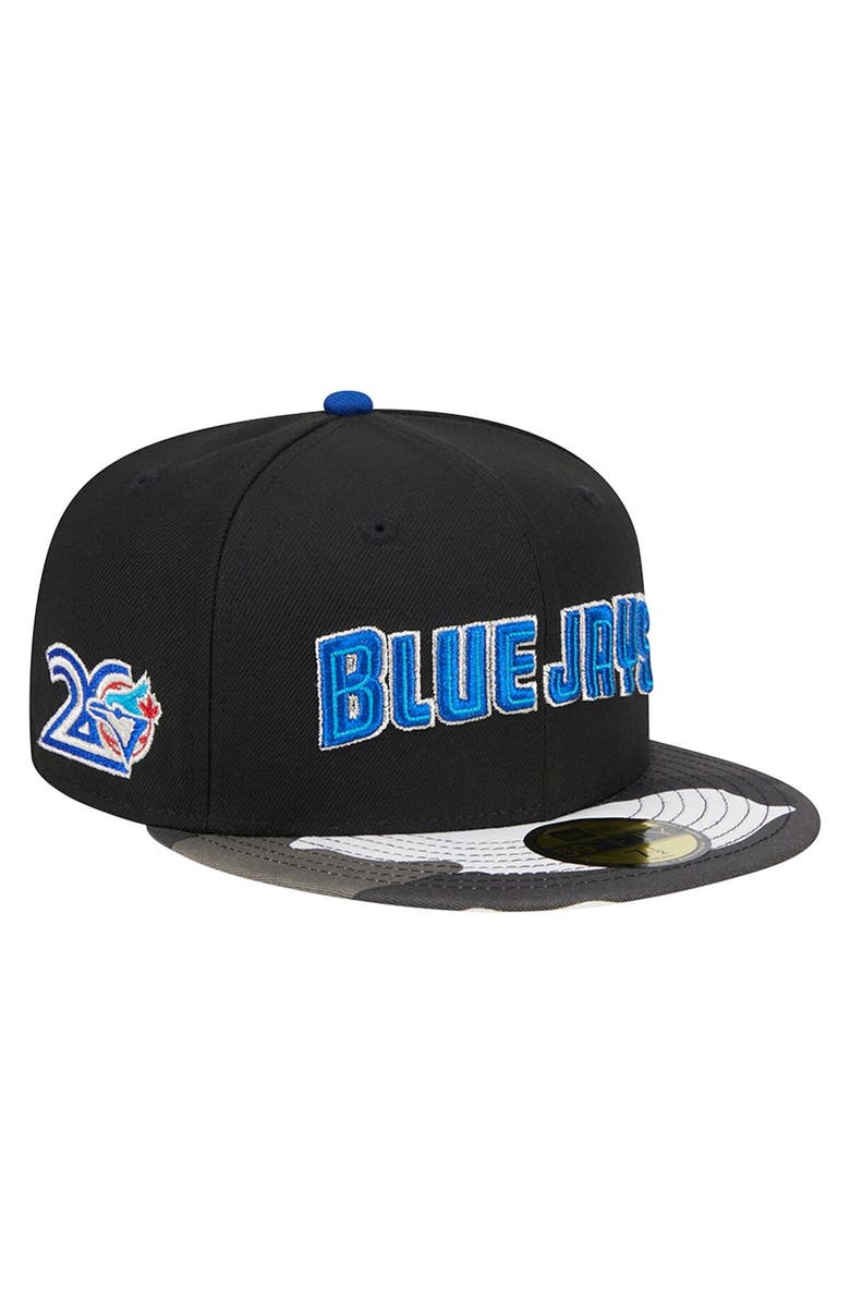 New Era Men
s New Era Black Toronto Blue Jays Metallic Camo 59FIFTY Fitted Hat, Main, color, 