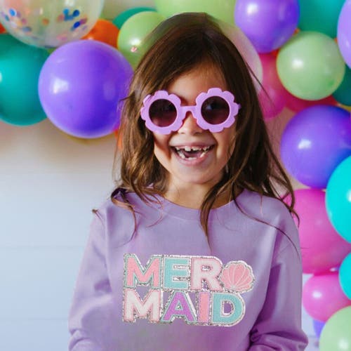 Sweet Wink Mermaid Patch Sweatshirt In Lavender