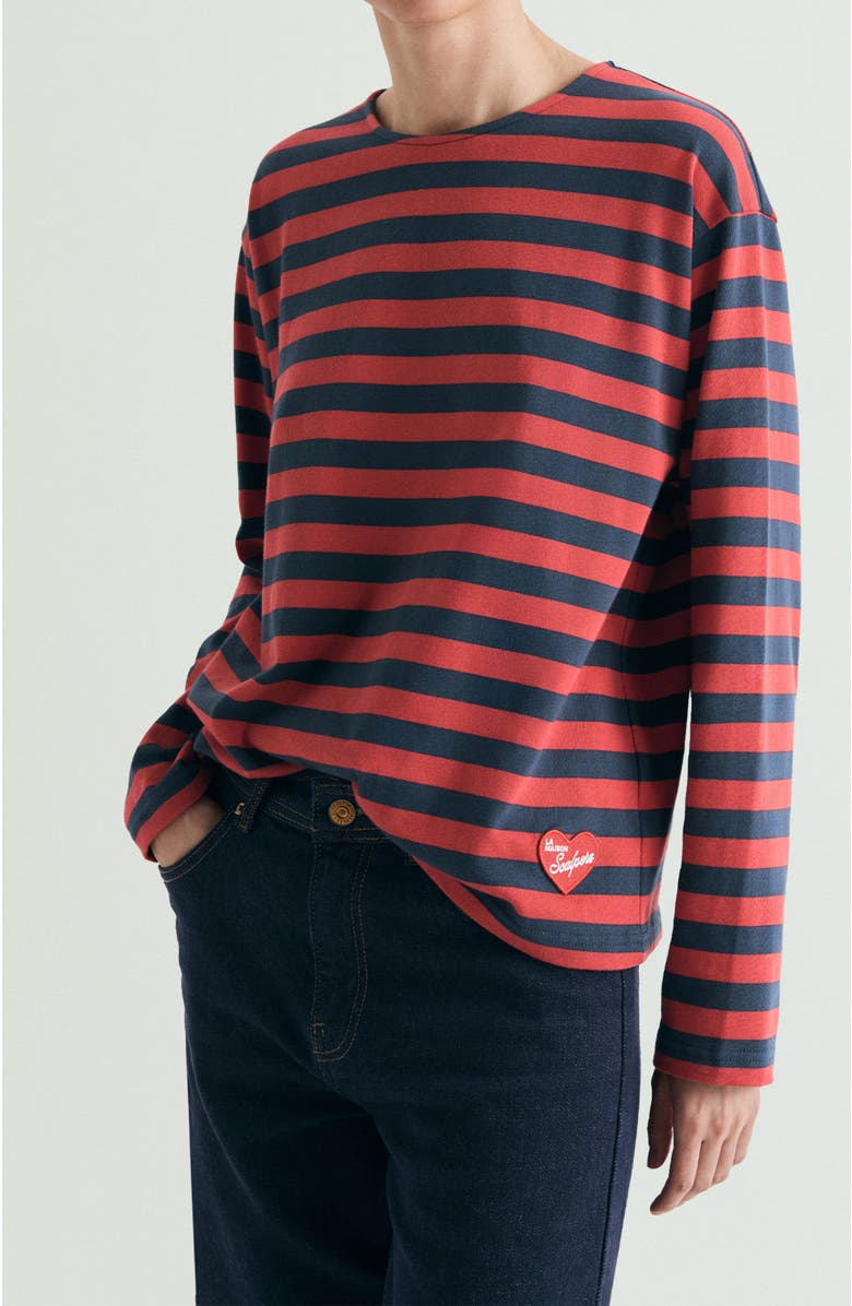 Scalpers Striped T-shirt Patch, Main, color, Redstripes